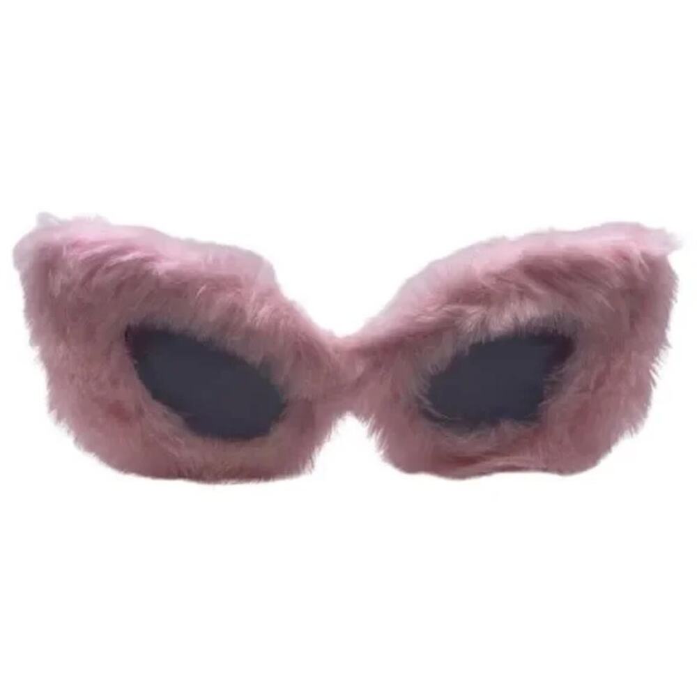 6173 | Pink Fuzzy Cateye Novelty Sunglasses